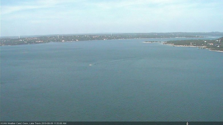 Lake Travis webcam, August 9, 2019 10:55 AM CT