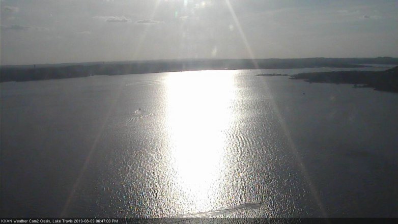 Lake Travis webcam, August 9, 2019 5:50 PM CT