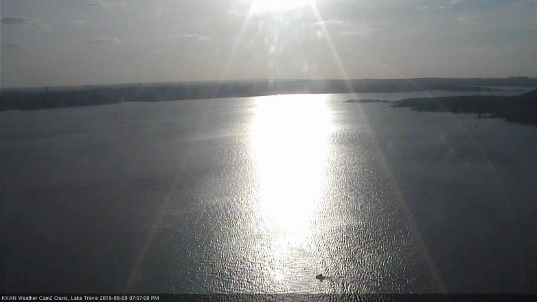 Lake Travis webcam, August 9, 2019 6:10 PM CT
