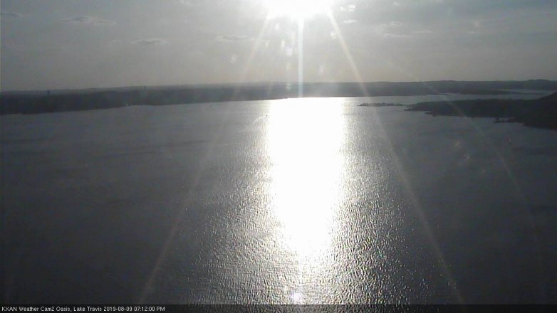 Lake Travis webcam, August 9, 2019 6:15 PM CT
