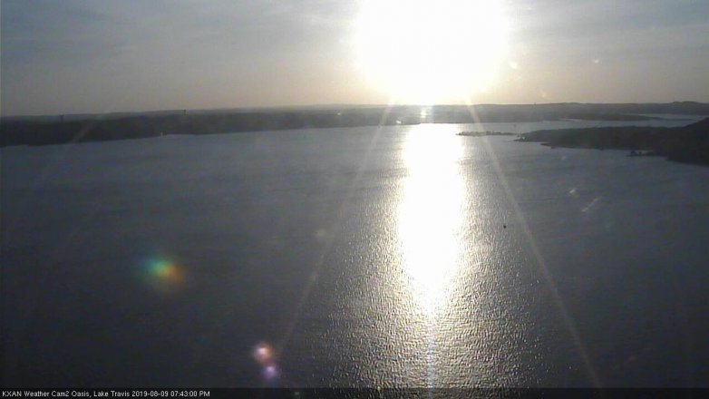 Lake Travis webcam, August 9, 2019 6:45 PM CT