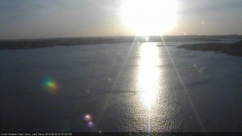 Lake Travis webcam, August 9, 2019 6:50 PM CT