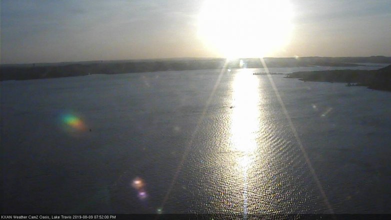 Lake Travis webcam, August 9, 2019 6:55 PM CT