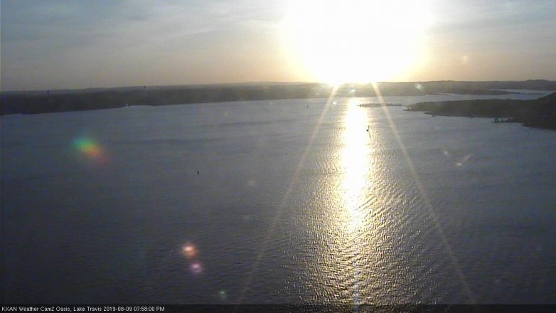 Lake Travis webcam, August 9, 2019 7:00 PM CT