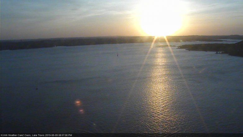 Lake Travis webcam, August 9, 2019 7:10 PM CT