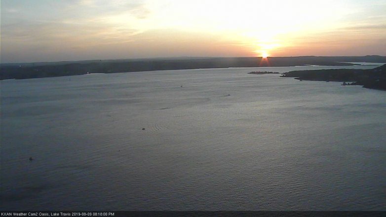Lake Travis webcam, August 9, 2019 7:20 PM CT