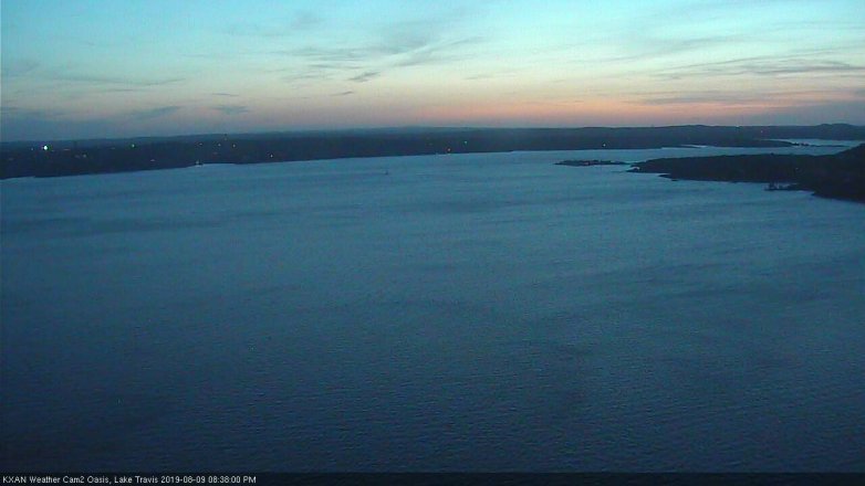 Lake Travis webcam, August 9, 2019 7:40 PM CT