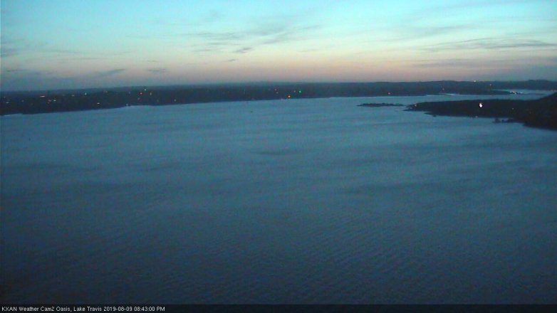 Lake Travis webcam, August 9, 2019 7:45 PM CT