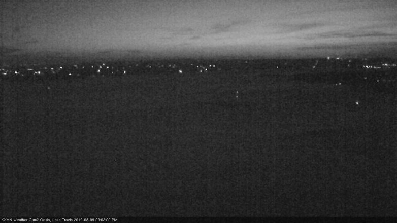 Lake Travis webcam, August 9, 2019 8:05 PM CT