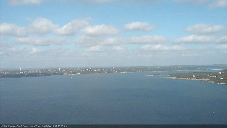 Lake Travis webcam, August 10, 2019 9:00 AM CT