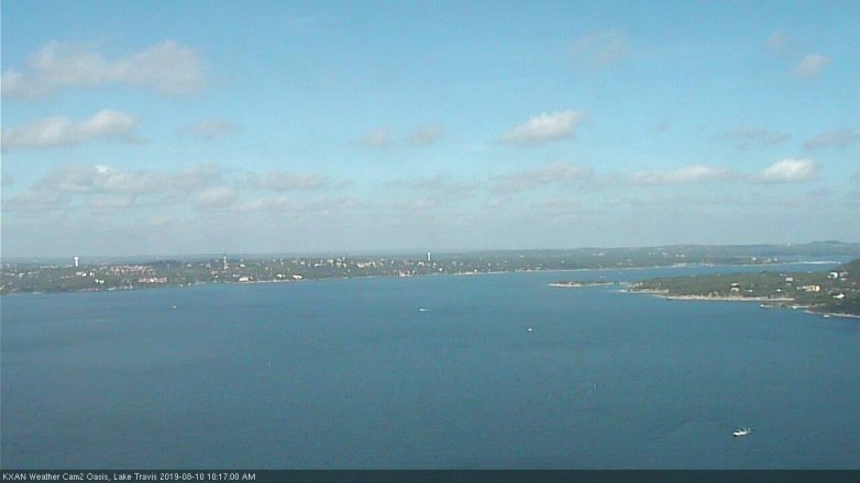 Lake Travis webcam, August 10, 2019 9:20 AM CT