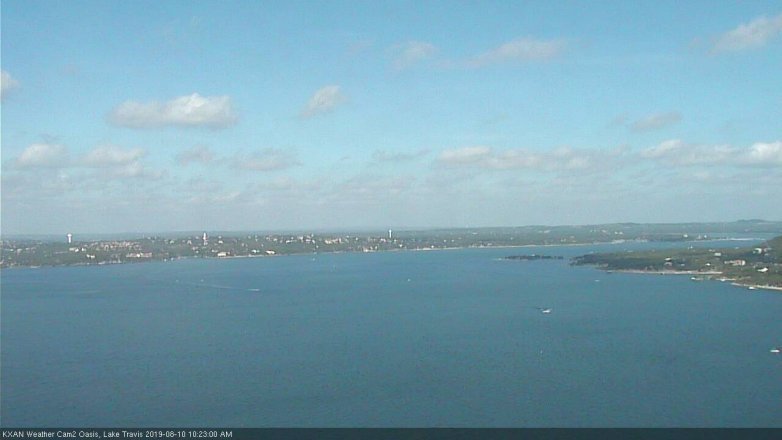 Lake Travis webcam, August 10, 2019 9:25 AM CT