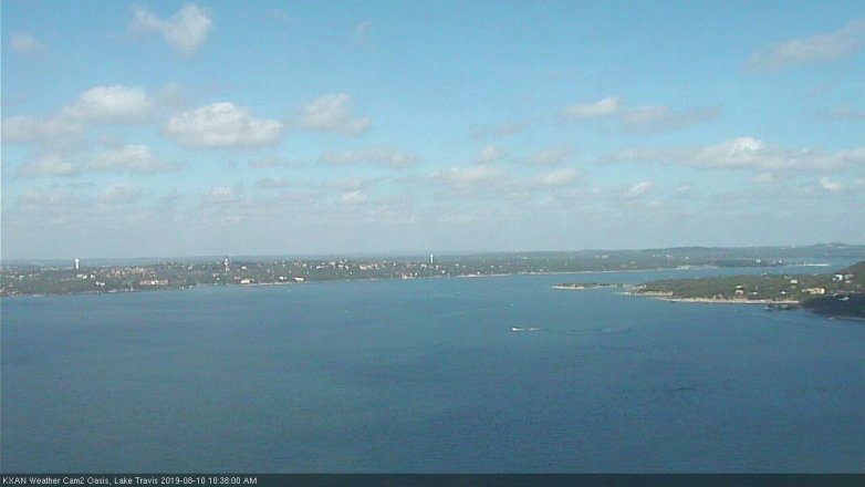 Lake Travis webcam, August 10, 2019 9:40 AM CT