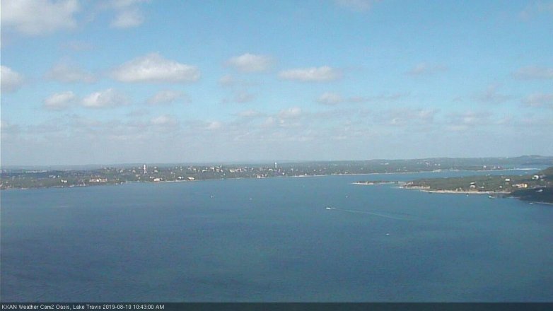 Lake Travis webcam, August 10, 2019 9:45 AM CT