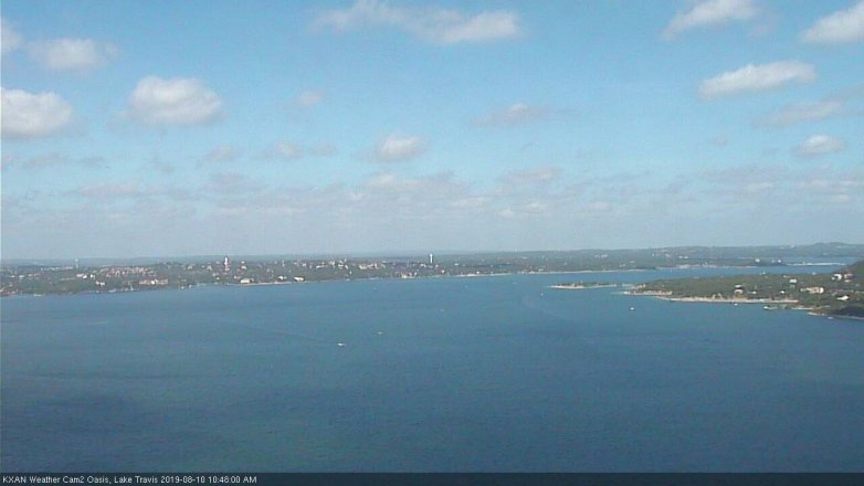 Lake Travis webcam, August 10, 2019 9:50 AM CT