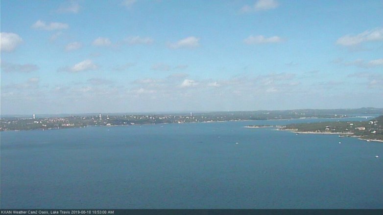 Lake Travis webcam, August 10, 2019 9:55 AM CT