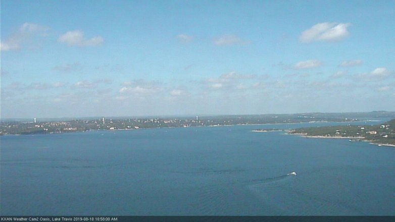 Lake Travis webcam, August 10, 2019 10:00 AM CT
