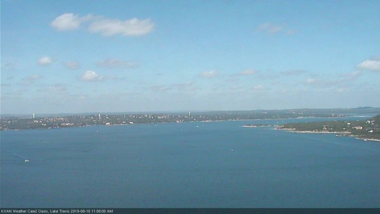 Lake Travis webcam, August 10, 2019 10:10 AM CT