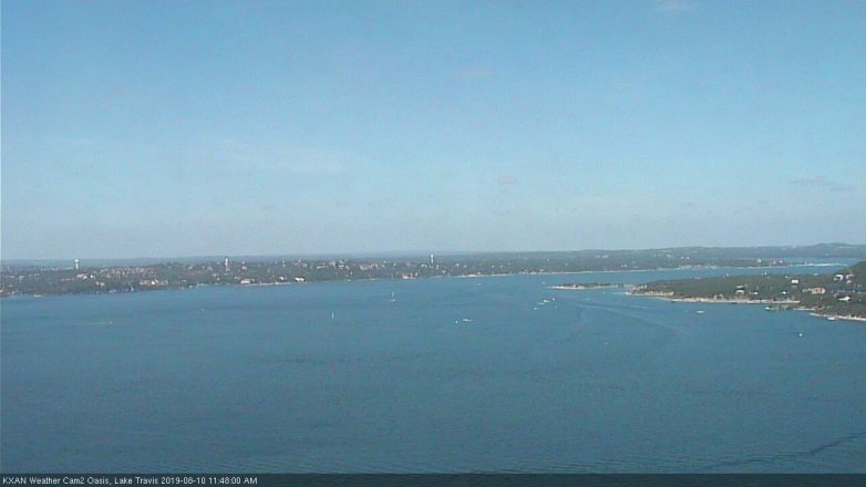 Lake Travis webcam, August 10, 2019 10:50 AM CT