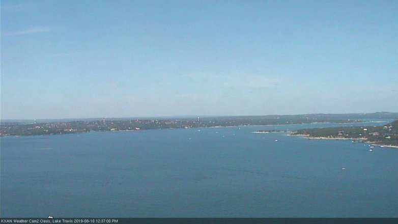 Lake Travis webcam, August 10, 2019 11:40 AM CT