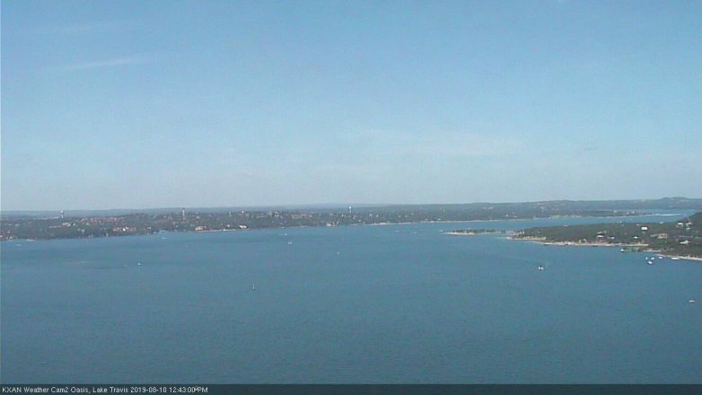 Lake Travis webcam, August 10, 2019 11:45 AM CT