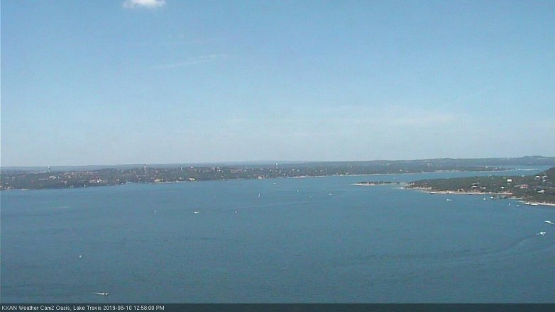 Lake Travis webcam, August 10, 2019 12:00 PM CT
