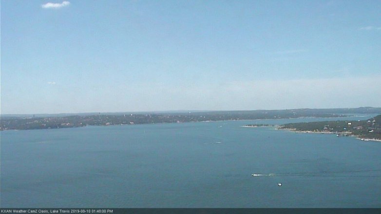Lake Travis webcam, August 10, 2019 12:50 PM CT