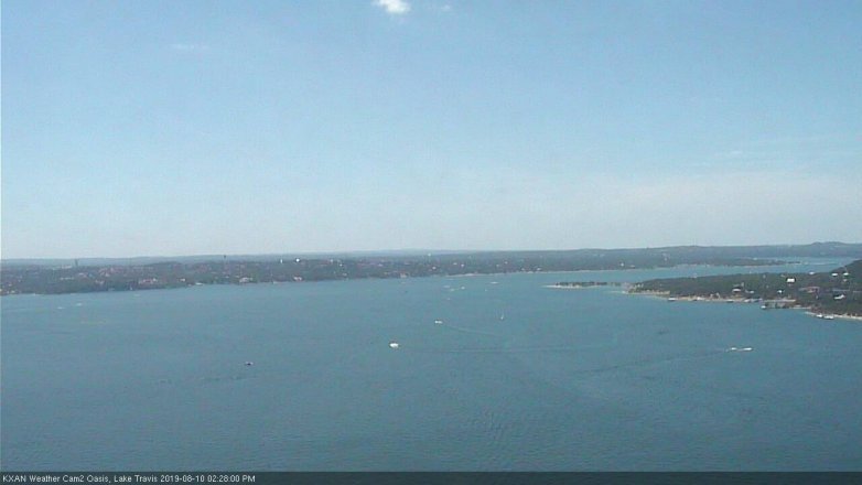 Lake Travis webcam, August 10, 2019 1:30 PM CT