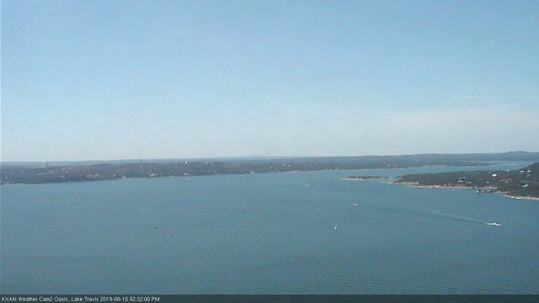 Lake Travis webcam, August 10, 2019 1:35 PM CT