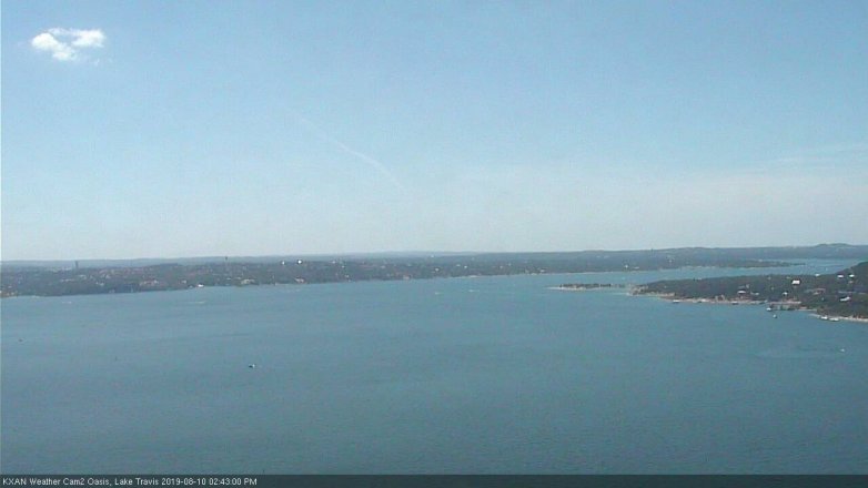 Lake Travis webcam, August 10, 2019 1:45 PM CT