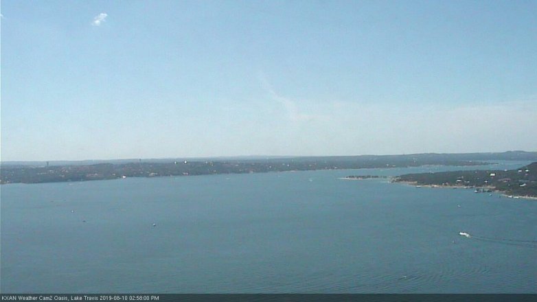 Lake Travis webcam, August 10, 2019 2:00 PM CT