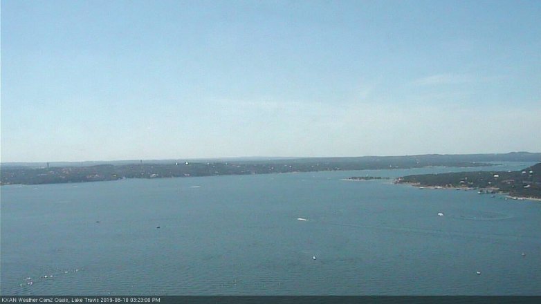 Lake Travis webcam, August 10, 2019 2:25 PM CT