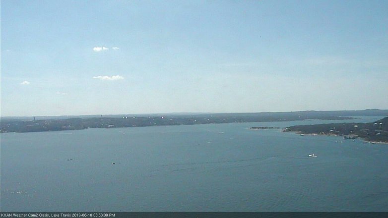 Lake Travis webcam, August 10, 2019 2:55 PM CT