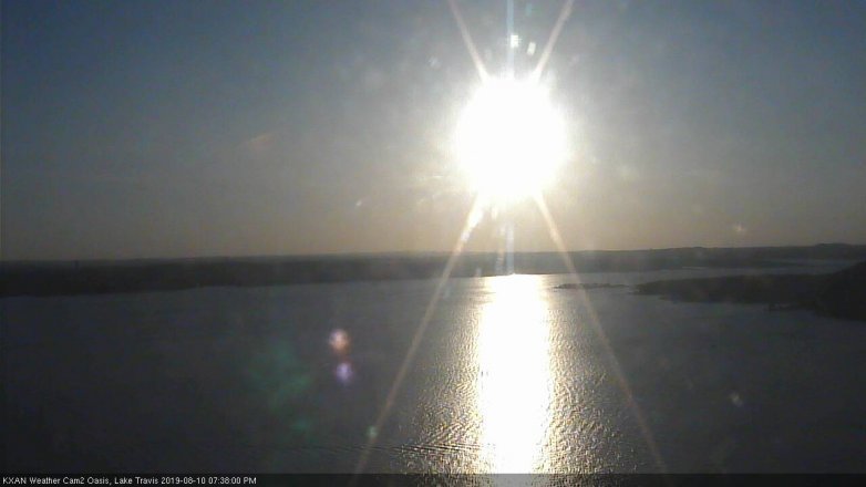 Lake Travis webcam, August 10, 2019 6:40 PM CT