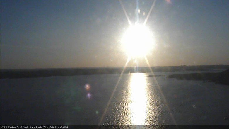 Lake Travis webcam, August 10, 2019 6:45 PM CT