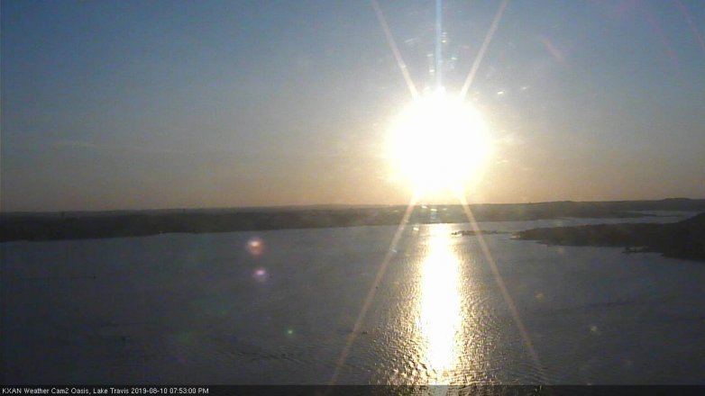 Lake Travis webcam, August 10, 2019 6:55 PM CT