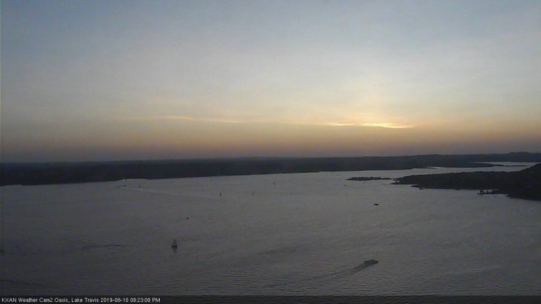 Lake Travis webcam, August 10, 2019 7:25 PM CT