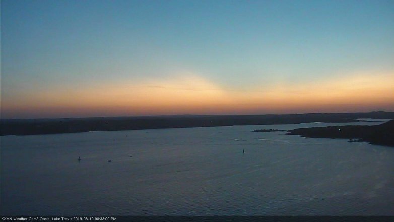 Lake Travis webcam, August 10, 2019 7:35 PM CT