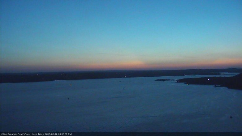 Lake Travis webcam, August 10, 2019 7:40 PM CT