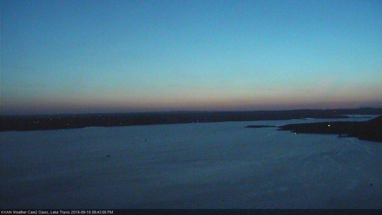 Lake Travis webcam, August 10, 2019 7:45 PM CT