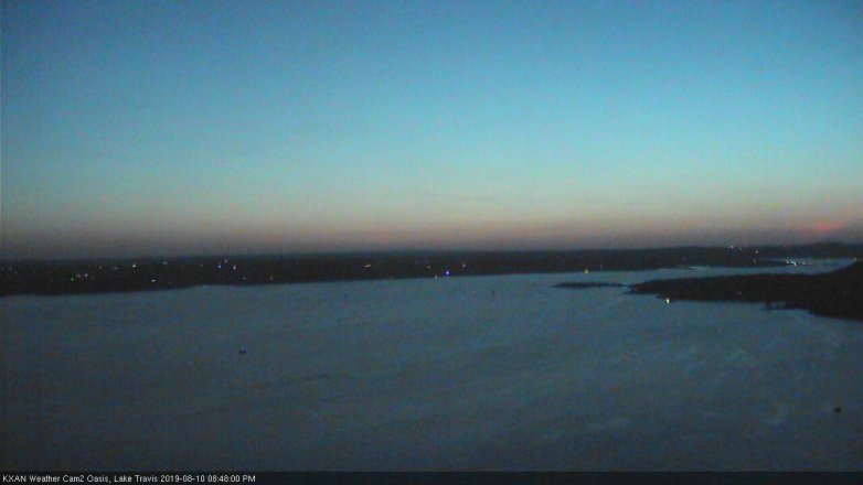 Lake Travis webcam, August 10, 2019 7:50 PM CT