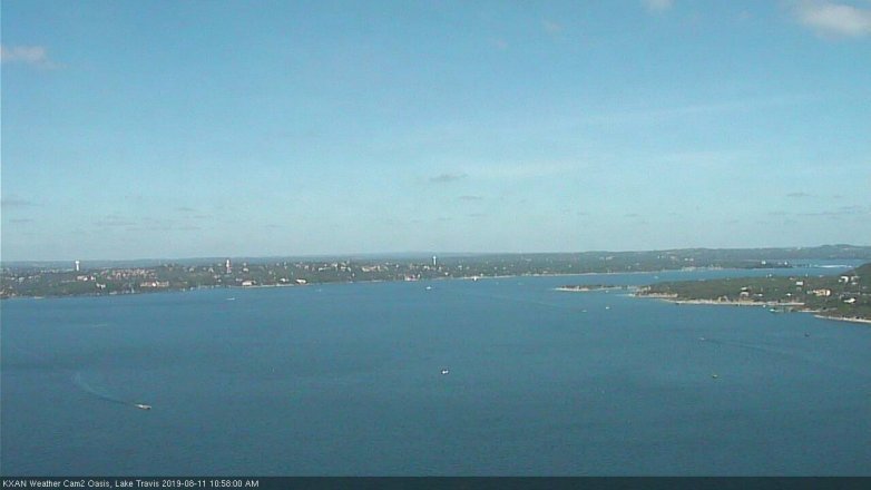 Lake Travis webcam, August 11, 2019 10:00 AM CT