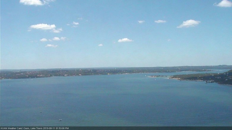 Lake Travis webcam, August 11, 2019 12:55 PM CT