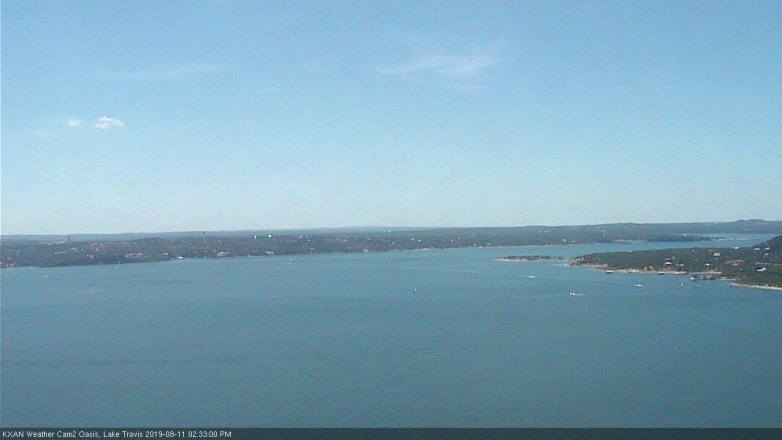 Lake Travis webcam, August 11, 2019 1:35 PM CT