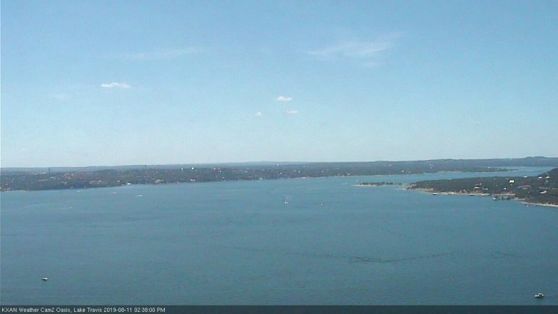 Lake Travis webcam, August 11, 2019 1:40 PM CT