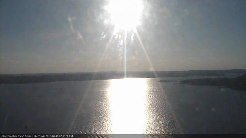 Lake Travis webcam, August 11, 2019 6:05 PM CT