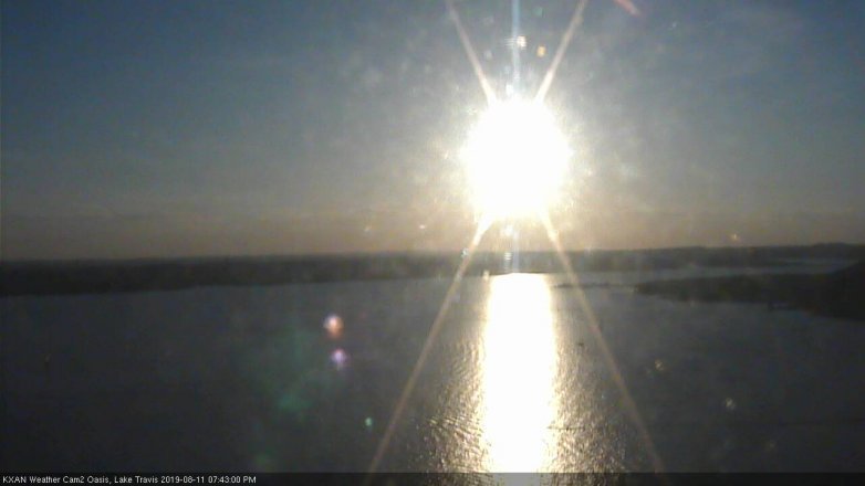Lake Travis webcam, August 11, 2019 6:45 PM CT