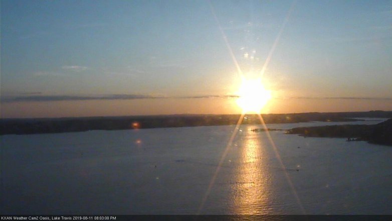Lake Travis webcam, August 11, 2019 7:05 PM CT