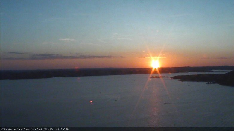 Lake Travis webcam, August 11, 2019 7:15 PM CT