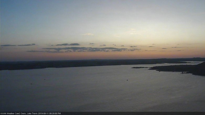 Lake Travis webcam, August 11, 2019 7:30 PM CT